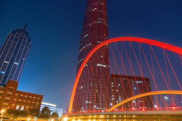 Beautiful Night View of the City in Tianjin, China