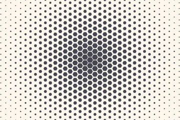 Hexagon Shapes Vector Abstract Geometric Technology Extreme Sports Isolated on Light Background. Halftone Hex Retro Simple Pattern Backdrop. Minimal 80s Style Dynamic Tech Wallpaper
