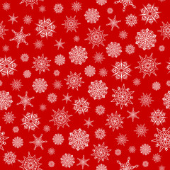 Naklejka na ściany i meble Christmas seamless pattern with white snowflakes. Winter texture.