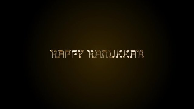 Happy Hanukkah. Lettering of jewish holiday. Animation calligraphy with alpha channel. 2D animation letterting menorah and Star of David.