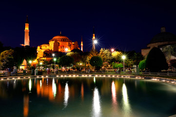 Fototapeta na wymiar Ayasofya Mosque Istanbul at night