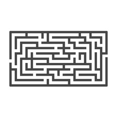 Abstract rectangular maze. Game for kids. Puzzle for children. One entrance, one exit. Labyrinth conundrum. Flat vector illustration isolated on white background.