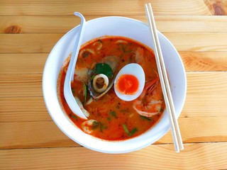 Thai seafood noodle ​soup