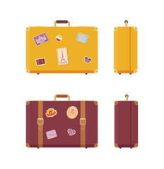 Luggage Journey and Vacation Valises Set Vector