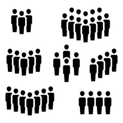 Group of people in flat style. Teamwork symbols.Vector illustration. - 235696948