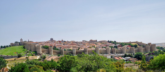 Fototapeta na wymiar Panorama of the Medieval City of Avila, Spain.