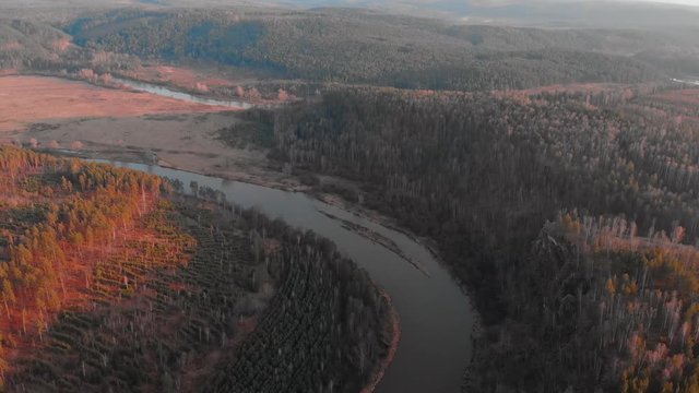 Republic of Bashkortostan, rivers, autumn Idrisovskaya cave. modern color toning