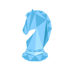 Isolated geometric knight chess piece. Vector illustration design