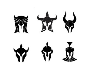 Fototapeta na wymiar spartan logo and vector design helmet and head