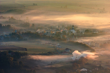 View from Szczeliniec in Stolowe mountains, Sudety, Poland