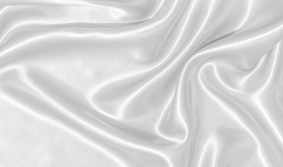 luxury white wavy silk texture at bed - background