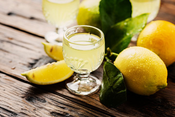 Italian typical digestive limoncello
