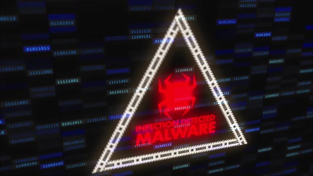 Warning Malware over Animated Data Loop 24