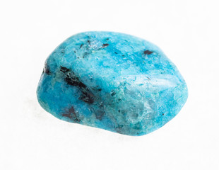 polished blue crazy lace agate stone on white