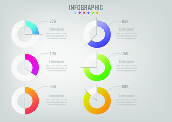 Business infographic template with options circular shape