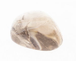 polished Smoky quartz gem on white