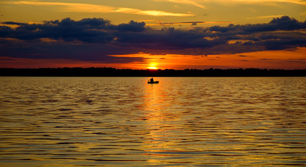 sunset on the lake