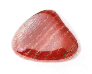 tumbled red jasper gemstone on white