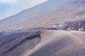 Mount Etna, active volcano on the east coast of Sicily, Italy 