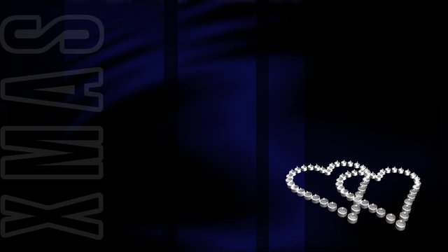 Doppelherz Kerzen mit blauem Hintergrund loopbar 6 sec. 