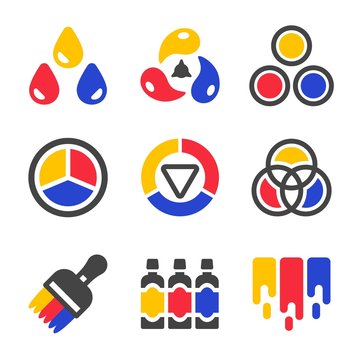 primary color icon,vector and illustration