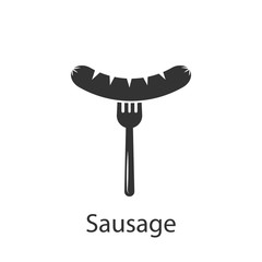 Sausage on a fork icon. Element of drink and food icon for mobile concept and web apps. Detailed Sausage on a fork icon can be used for web and mobile