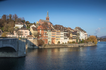 Fototapeta premium City view on the river bank of Laufenburg / Baden