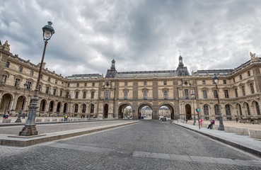Fototapeta na wymiar PARIS, FRANCE, SEPTEMBER 6, 2018 - Place Du Corousel (Corousel Square) near Louvre Musuem in Paris, France