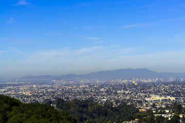 Fototapeta premium panoramic view of the Oakland and San Francisco