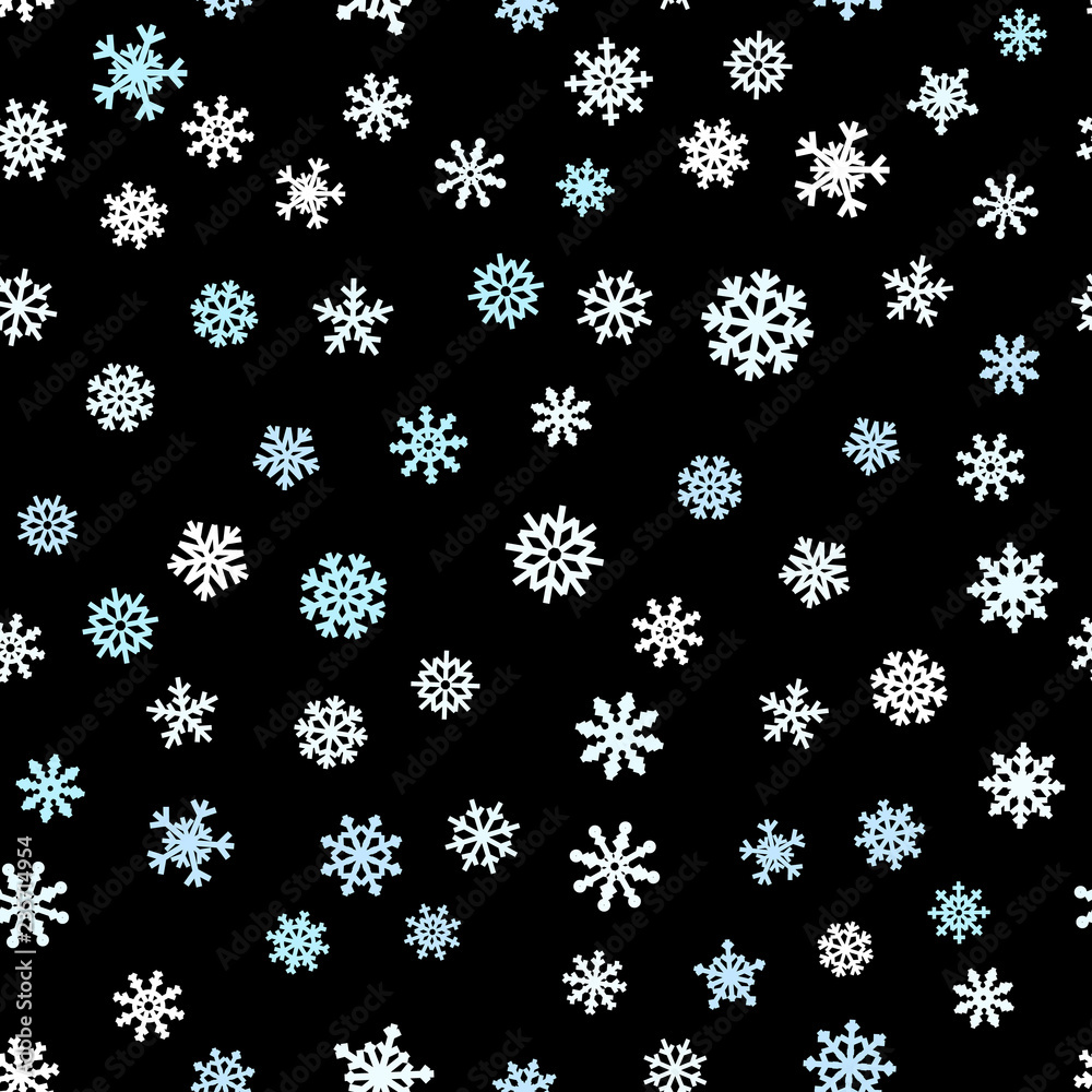 Poster Snowflall seamless pattern. vector background
