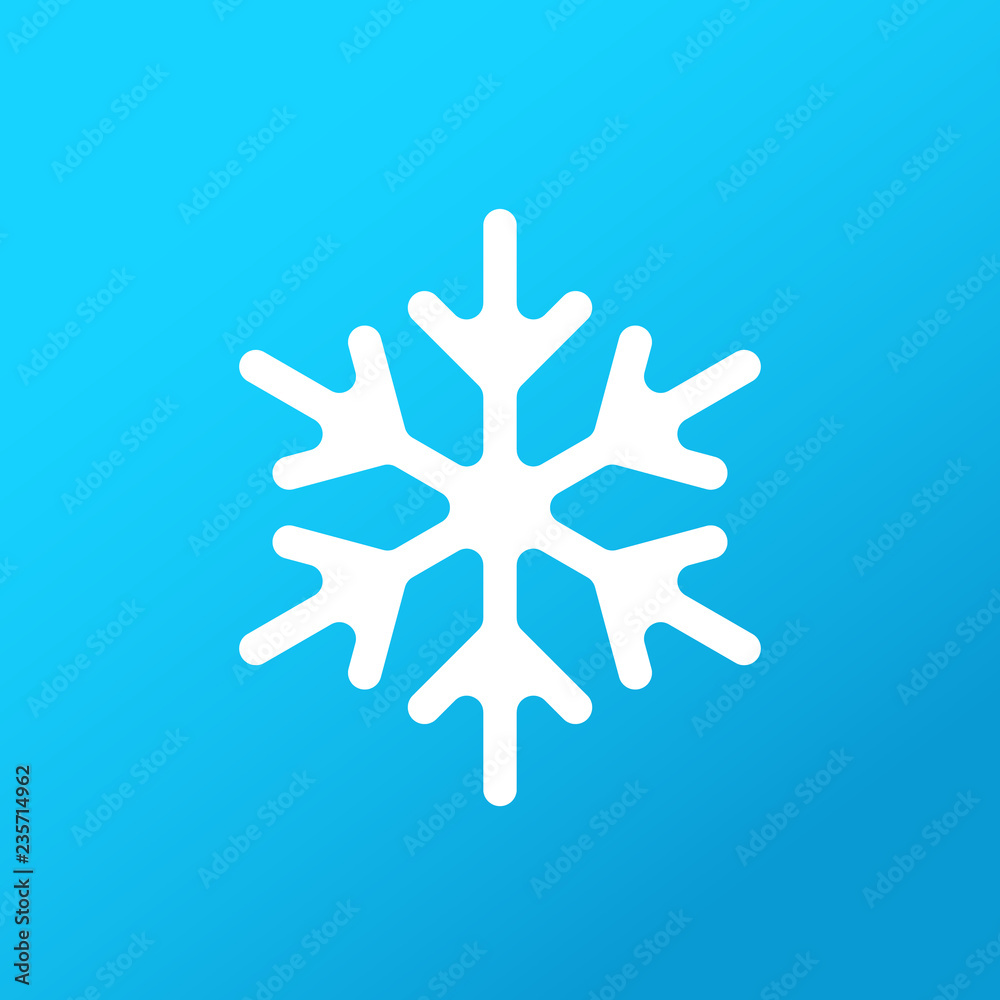 Poster White snowflake on gradient background. Vector icon