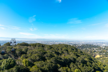 panoramic view of the Oakland and San Francisco