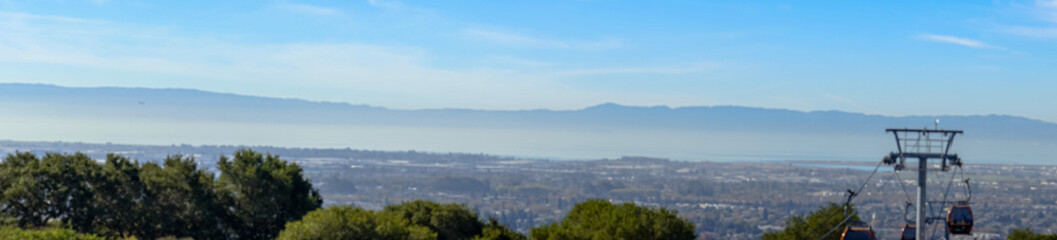 panoramic view of the Oakland and San Francisco