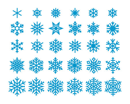 Snowflakes isolated on white background. Vector clipart