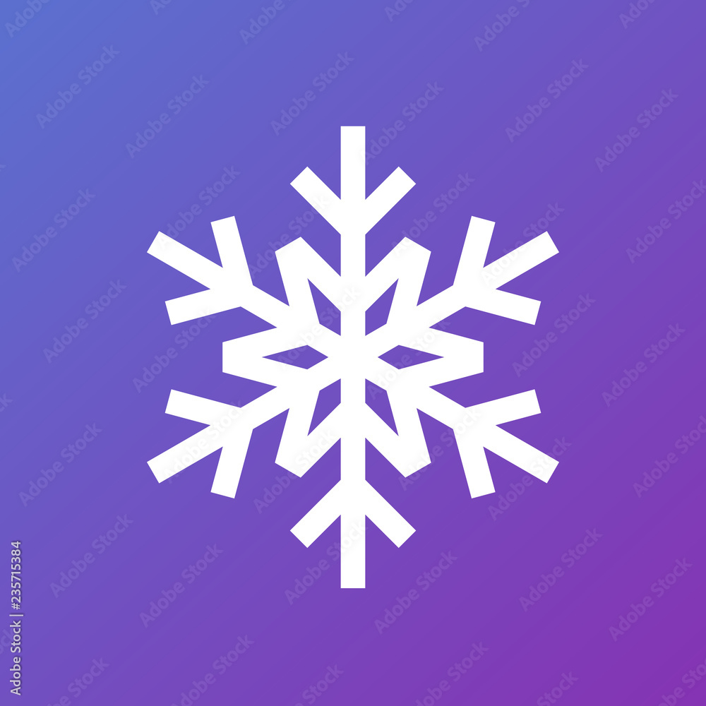 Poster White snowflake on gradient background. Vector icon