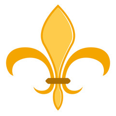 Golden fleur de lys symbol. Vector illustration design