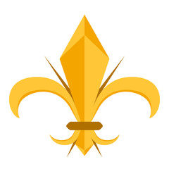 Golden fleur de lys symbol. Vector illustration design