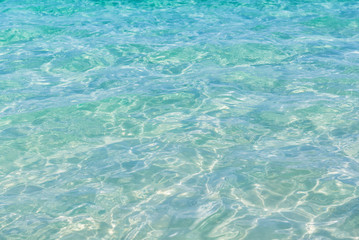 Fototapeta na wymiar crystal clear sea water at tropical beach,reflections on surface of water