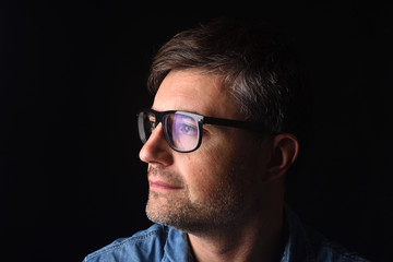 portrait of a  man on white background