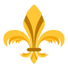 Golden fleur de lys symbol. Vector illustration design