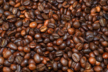 Roasted coffee beans background