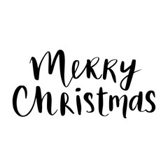 Vector hand drawn lettering phrases. Merry Christmas and Happy New Year