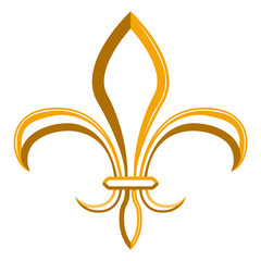 Golden fleur de lys symbol. Vector illustration design