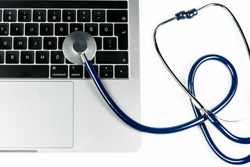 Stethoscope and computer
