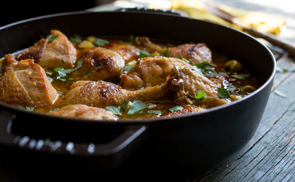 Close Up Of Chicken In Casserole