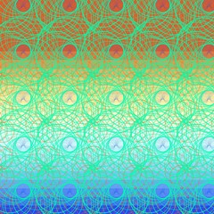 Abstract color background, illustration, lines, circles