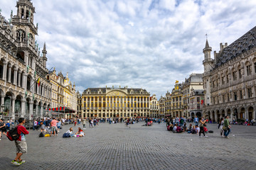 Obraz premium Buildings on Grand Place square, Brussels, Belgium