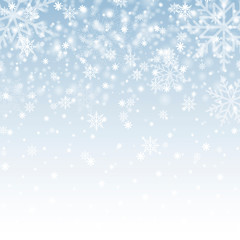 Naklejka na ściany i meble Winter background with snowflakes for Christmas or New Year. Vector