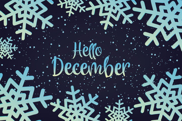 Hello December calligraphy inscription. Vector illustration © ireneromanova