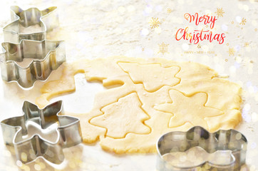 Merry Christmas. Making gingerbread cookies for Christmas